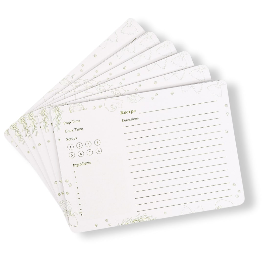 Farmhouse Recipe Cards - Traditional Wooden Kitchen Storage Set