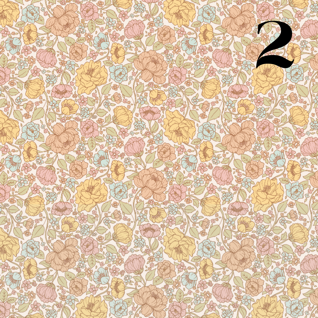 Jenny Floral Removable Wallpaper in Pink, Yellow, and Blue