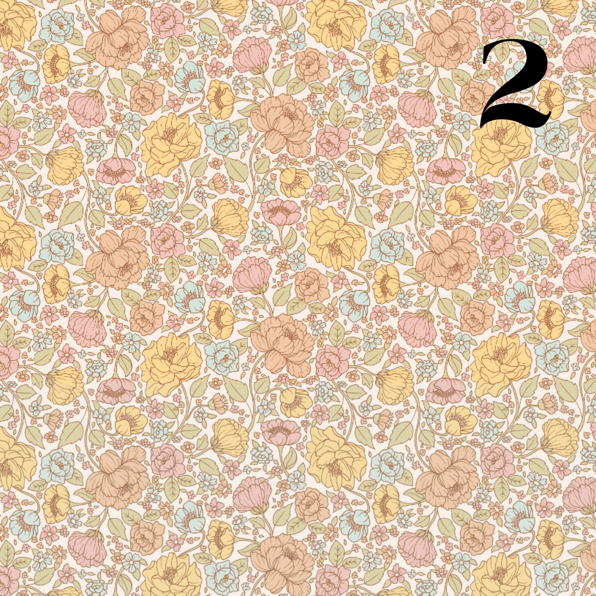 Jenny Floral Removable Wallpaper in Pink, Yellow, and Blue