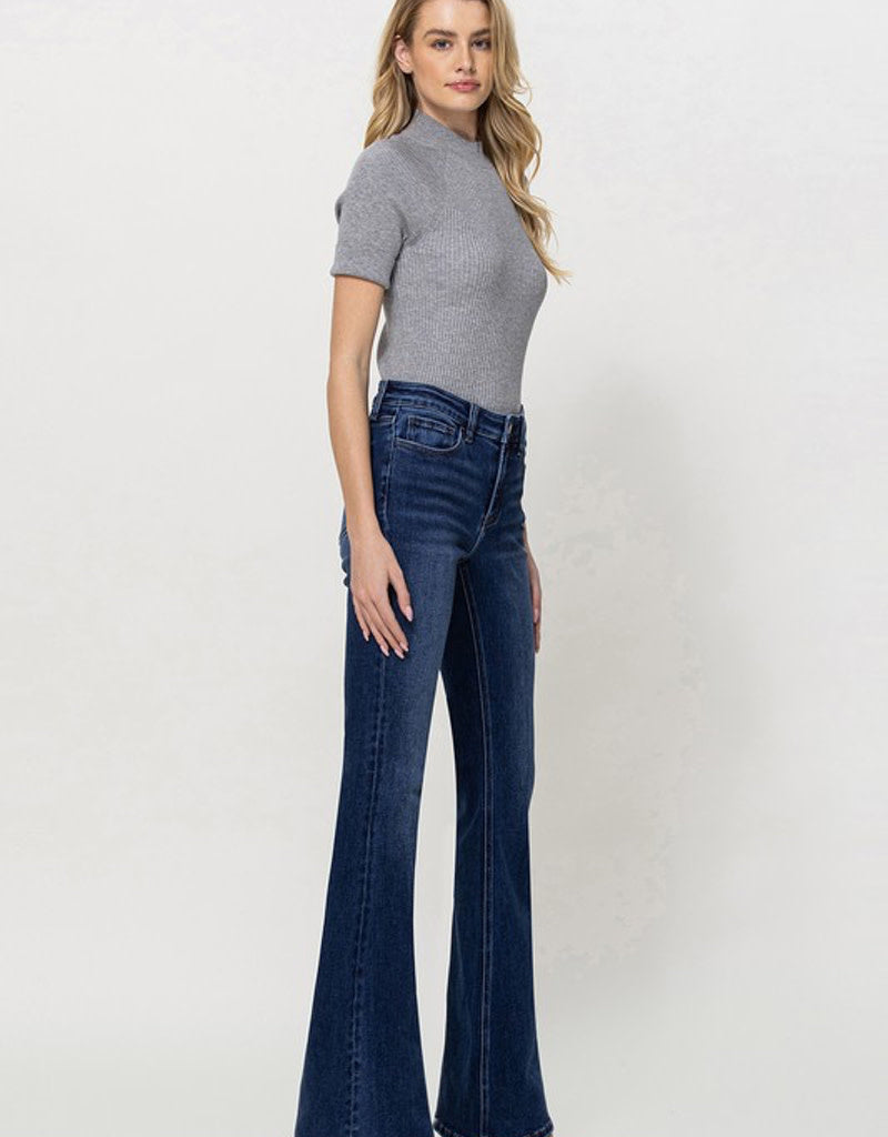 Alison Mid Rise Flare Jeans in Medium-Blue Denim