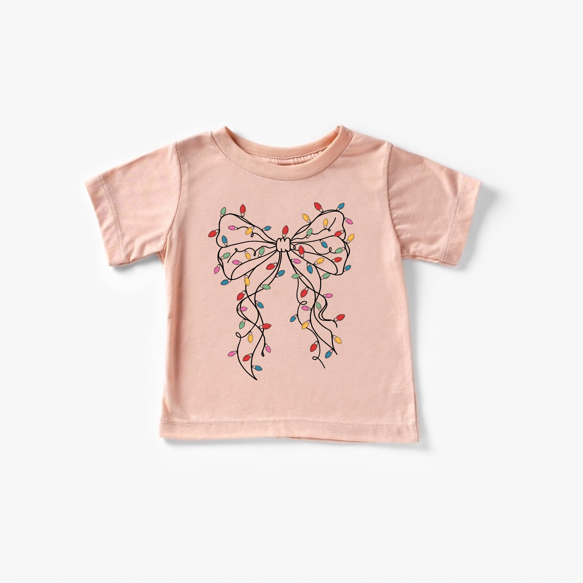 Coquette Bow Christmas Lights Tee