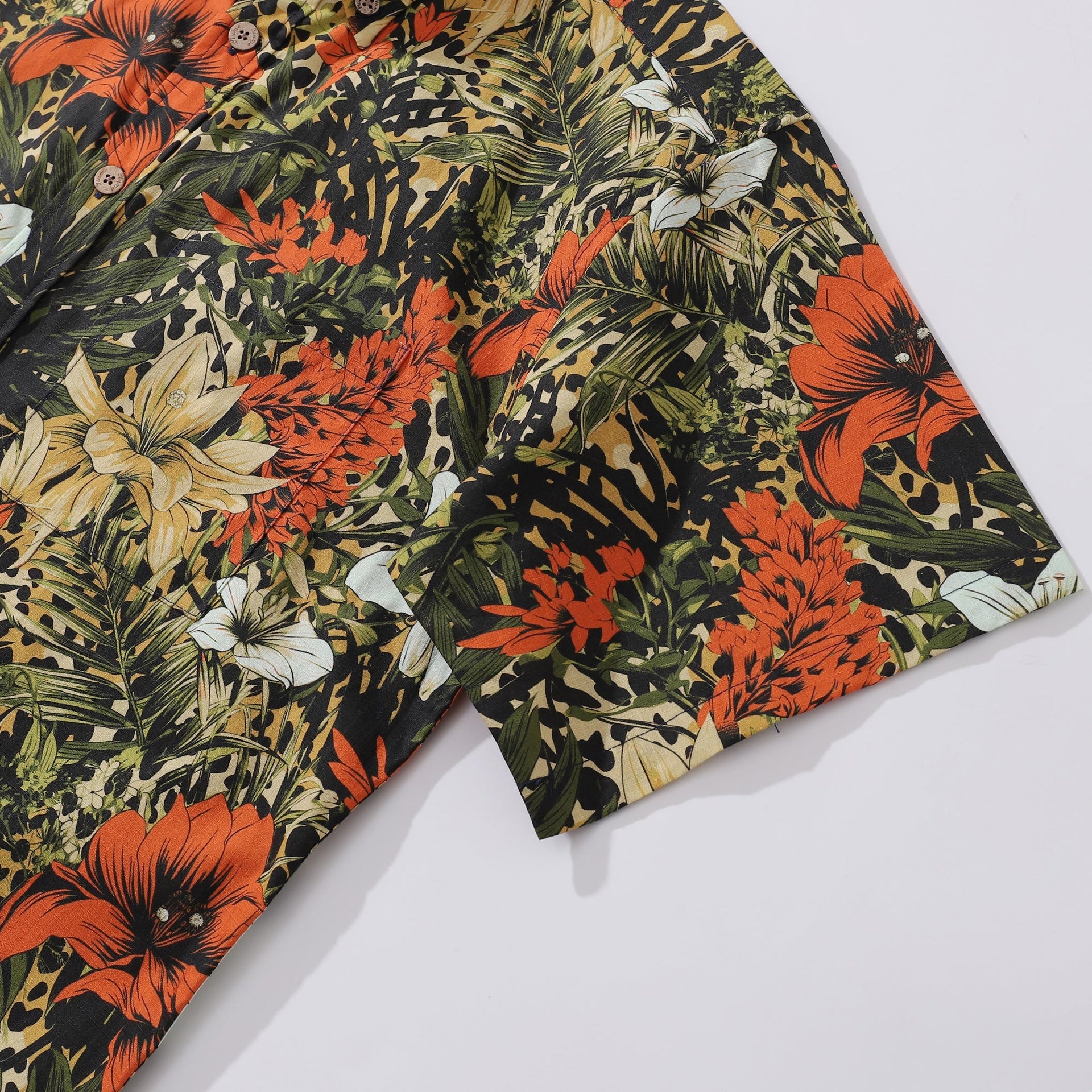 Tropical Rhythm Men’s Cotton Button-Down Short Sleeve Shirt