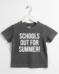 Kids Schools Out For Summer graphic cotton tee in green.