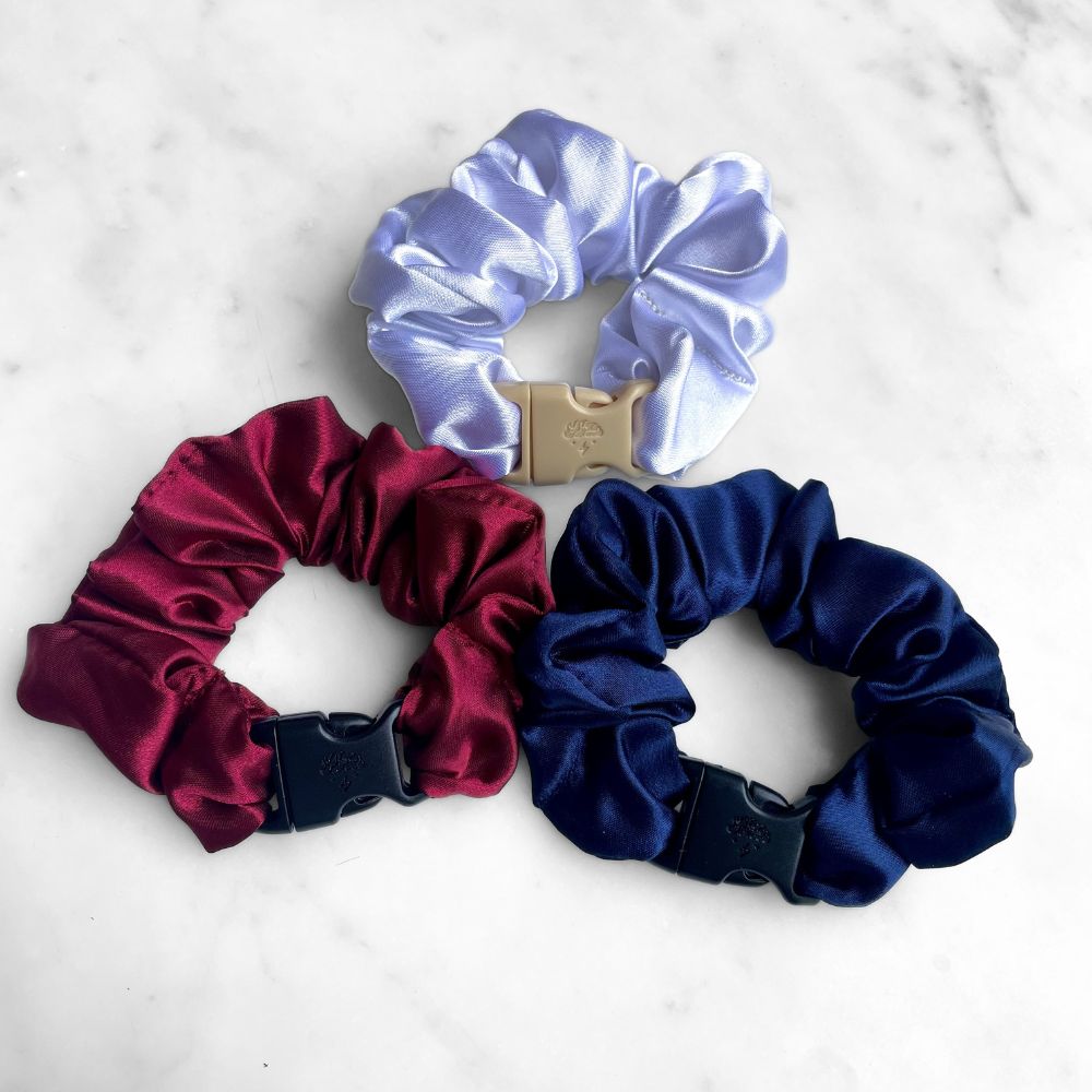 USA Patriotic 3-Pack Satin Buckle Scrunchies Bundle