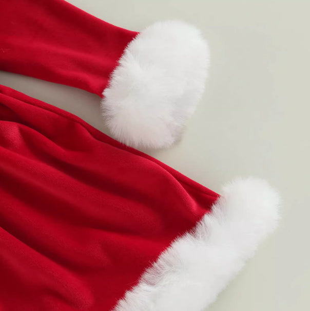 Baby Girls Red Christmas Romper with Ruffles and Sequins