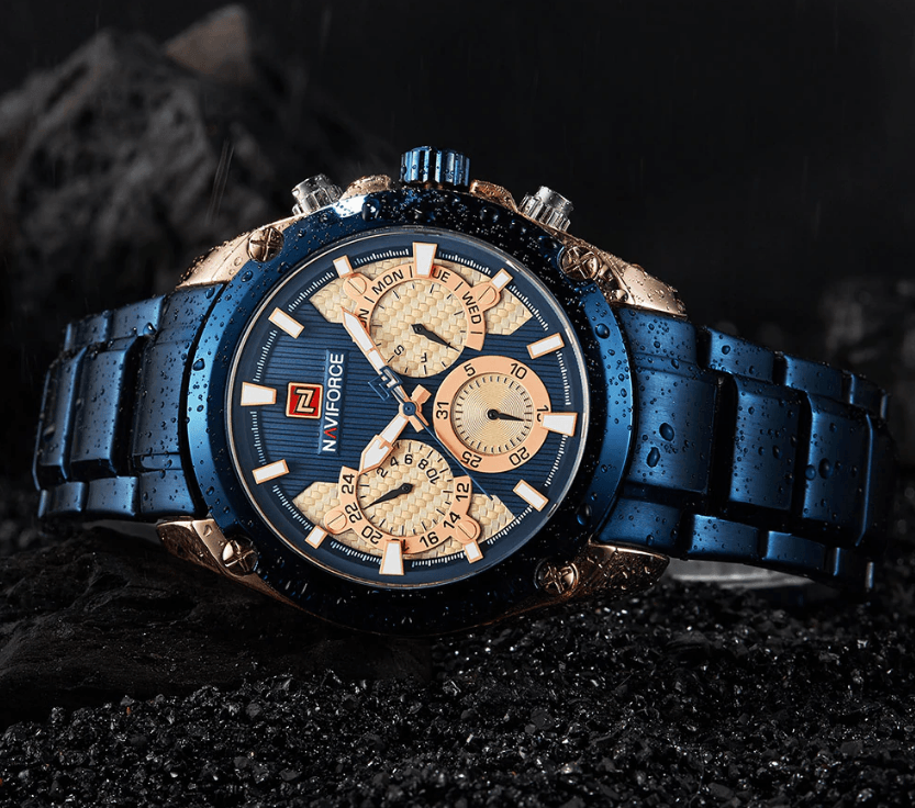 Waterproof Stainless Steel Chronometer Business Men's Watch