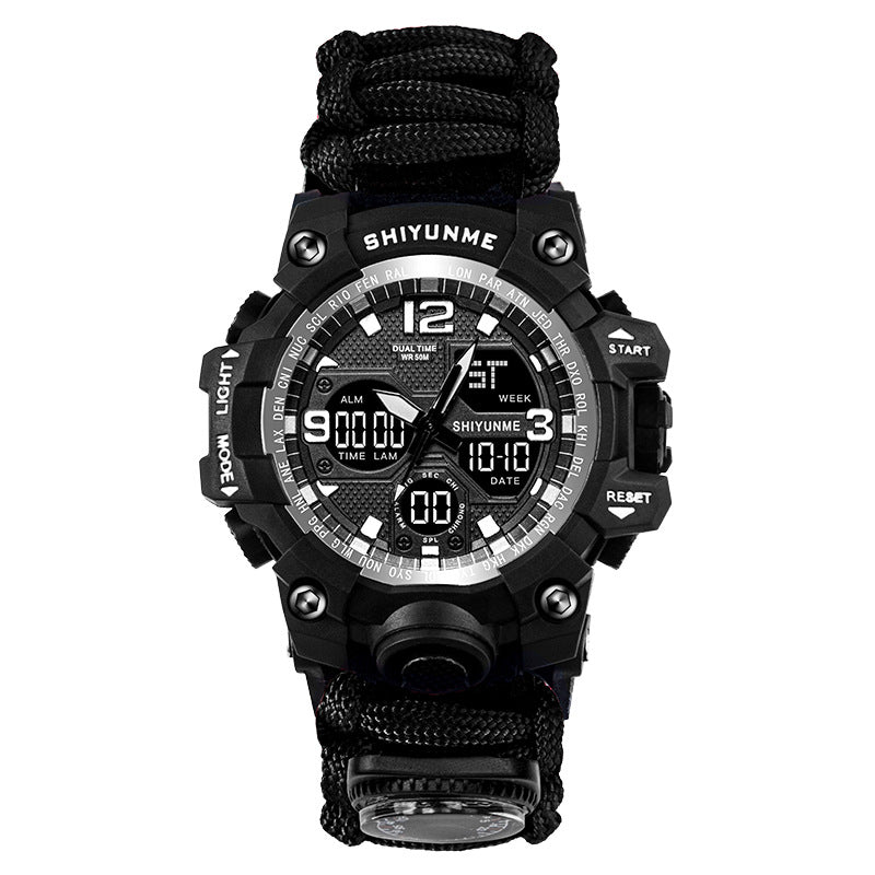 Tactical 6-in-1 Survival Sports Watch With Compass and Whistle