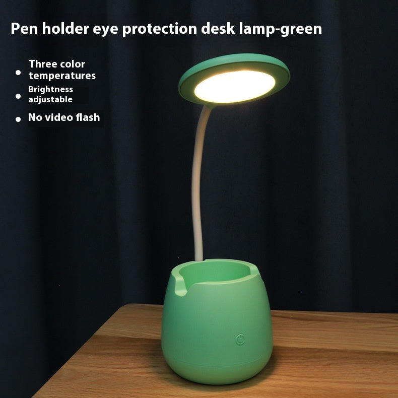 Macaroon LED Desk Lamp with Pen Holder, Eye-Care Study Light