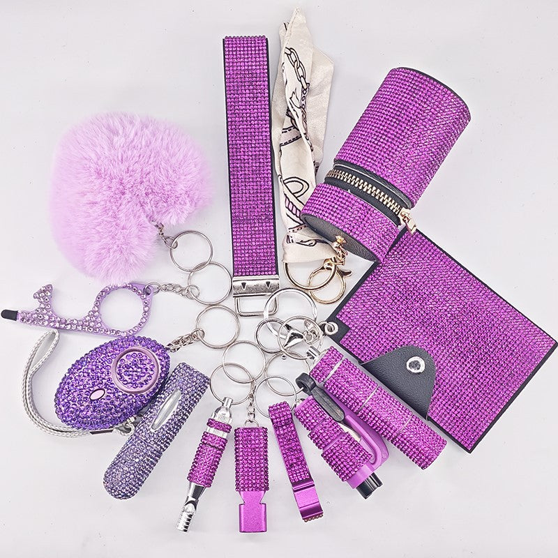12-Piece Multifunctional Keychain Set – Glamorous Suitcase Charms