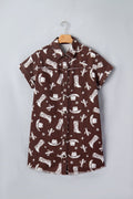 Western Cowgirl Cactus Raw Edge Denim Dress