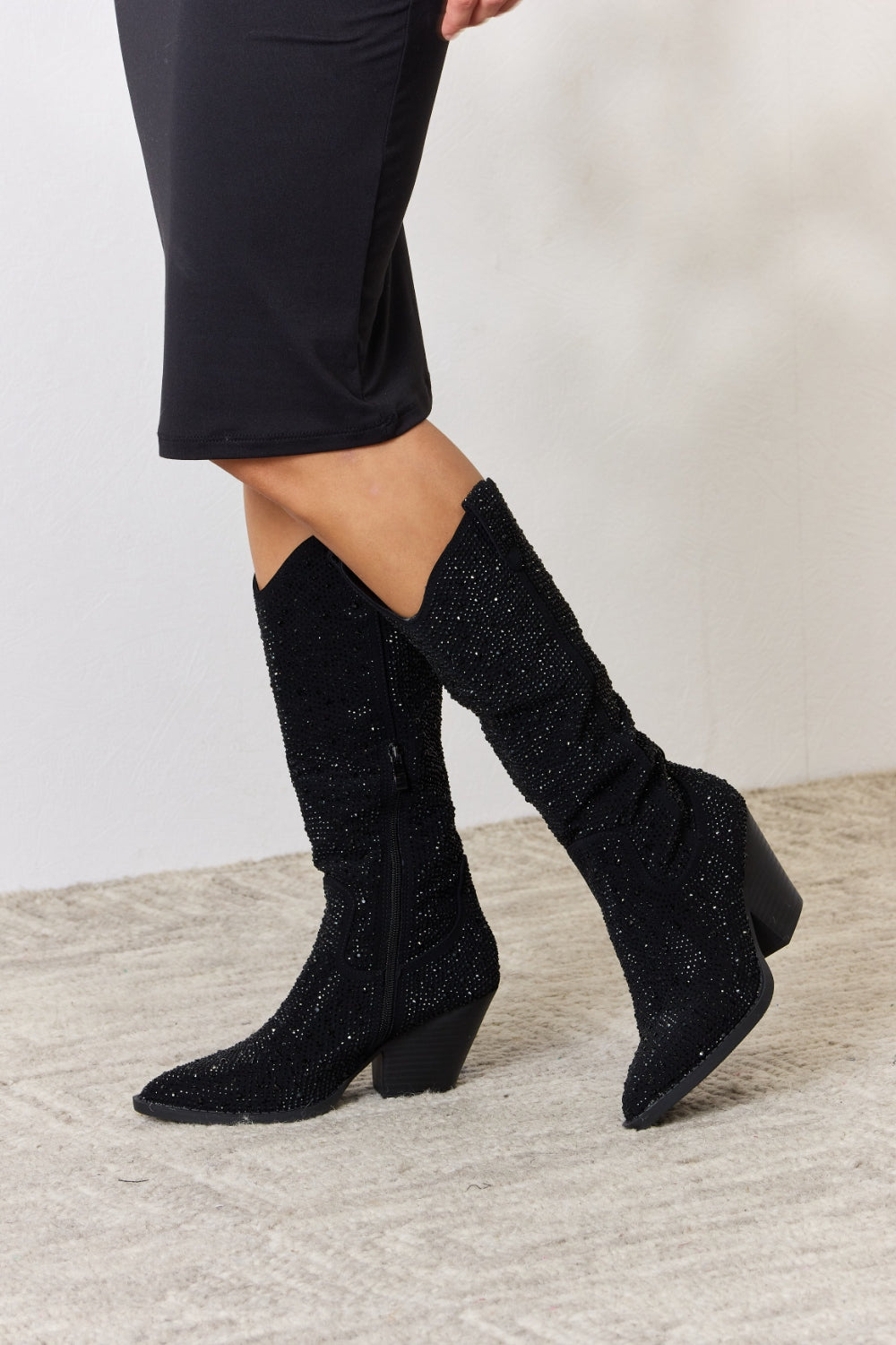 Rhinestone Knee High Cowboy Boots - Sparkle Western Boots