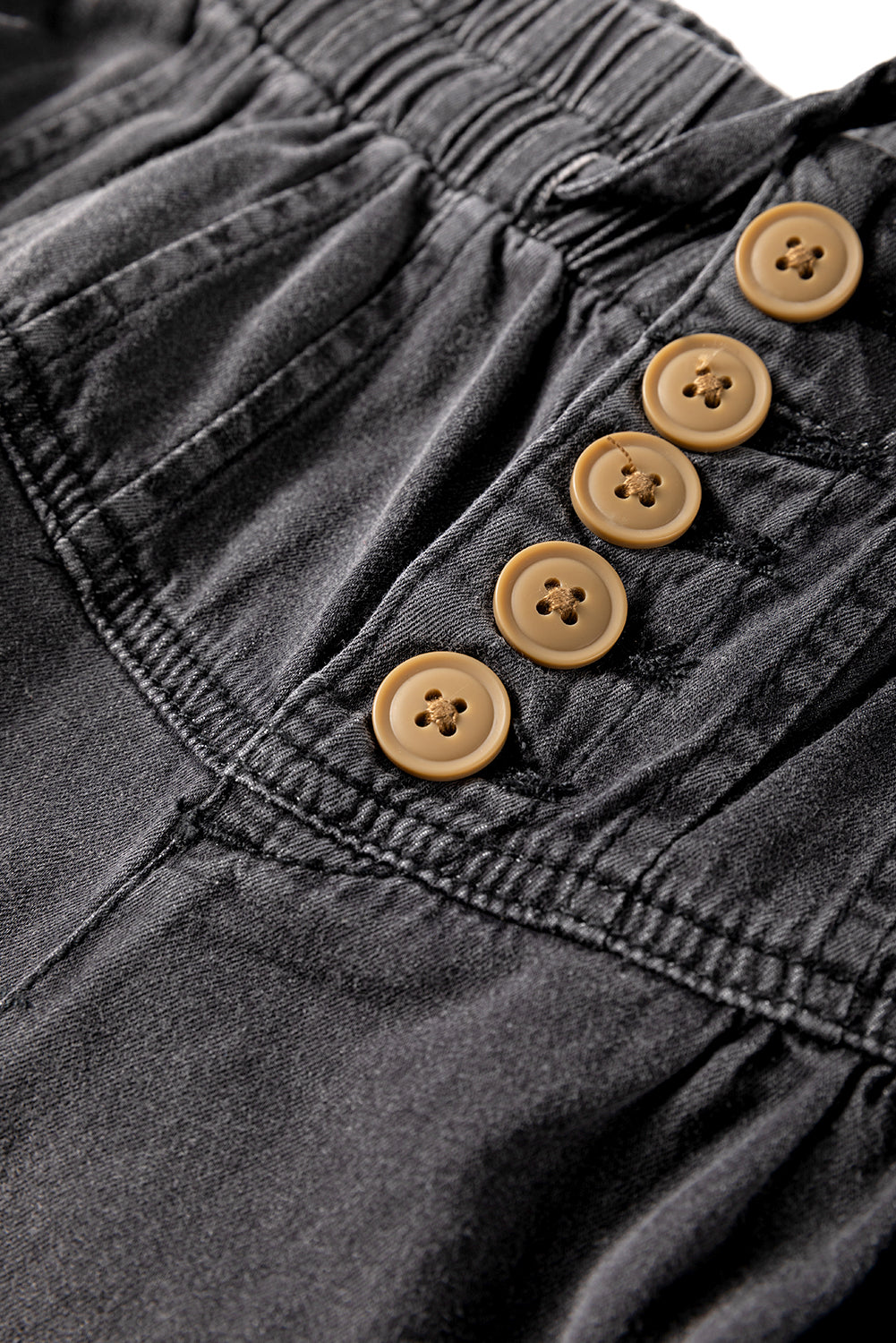 Beau Blue Mineral Wash Button Fly Waist Wide Leg Jeans