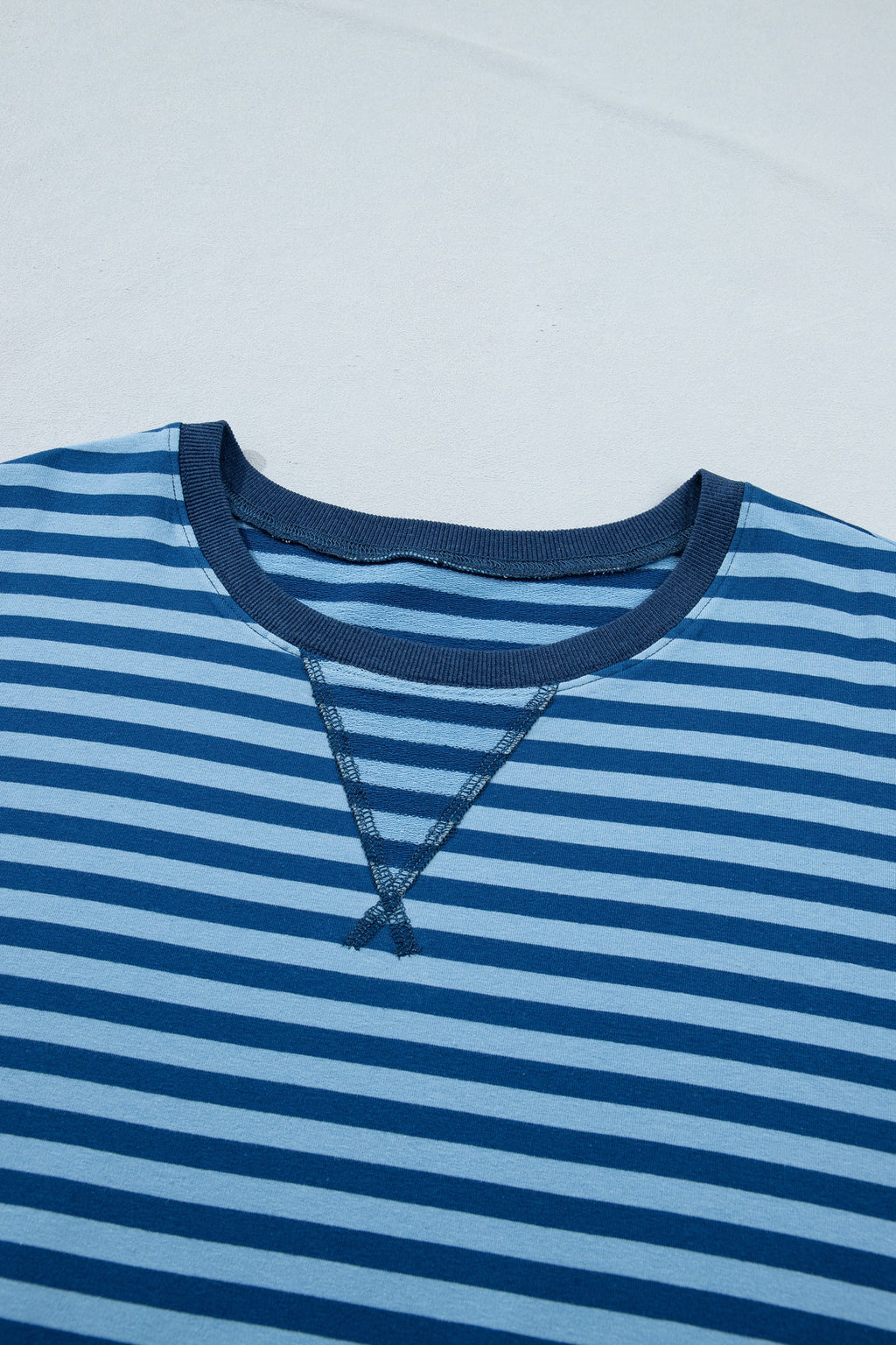 Stripe Dropped Shoulder Tee & Shorts Set in Blue
