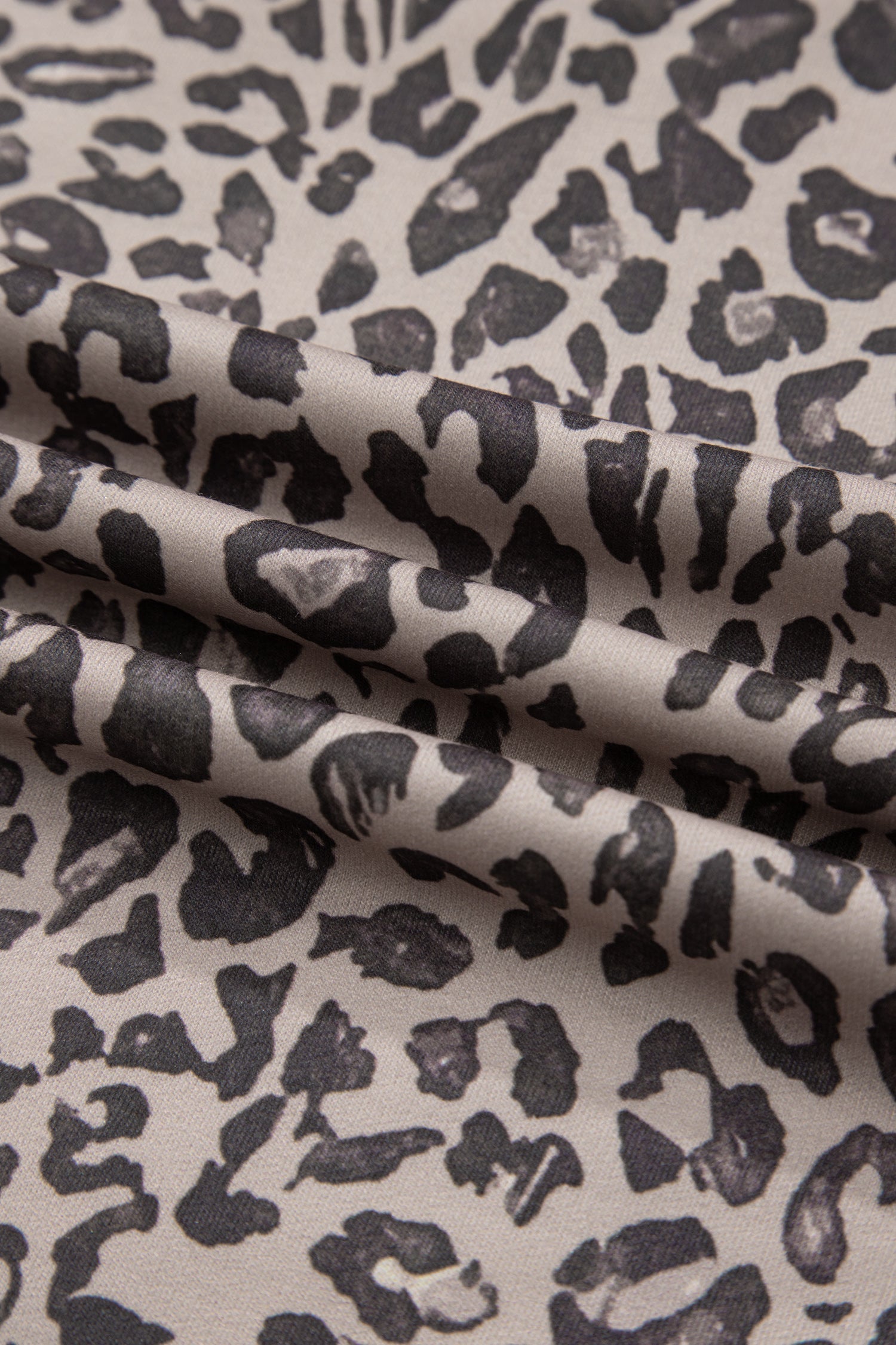 Leopard Patchwork Crew Neck Sweatshirt