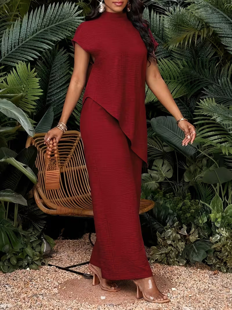 Asymmetrical Sleeveless Top and Pants Two-Piece Set for Women