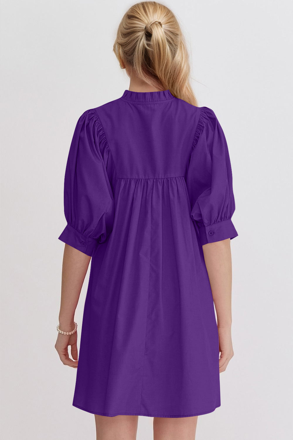 Pink Puff Sleeve Mini Dress – Casual Feminine Summer Dress
