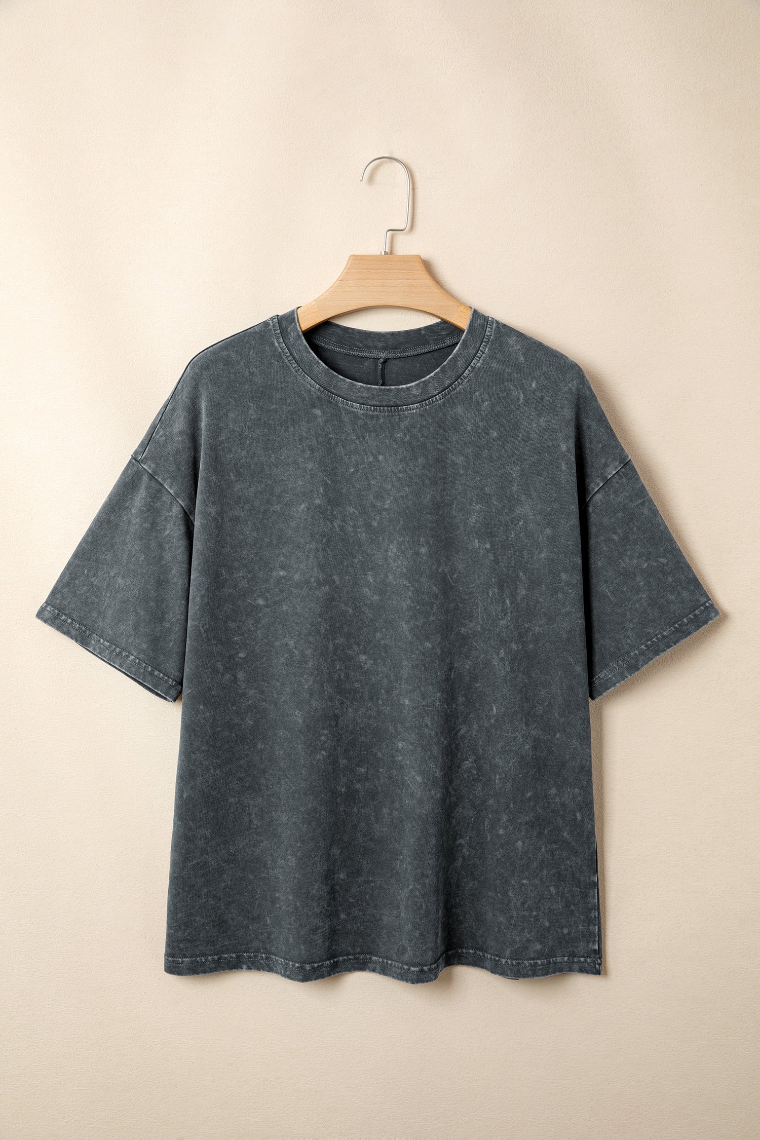 Oversized Mineral Washed Short Sleeve Tee in Green or Charcoal