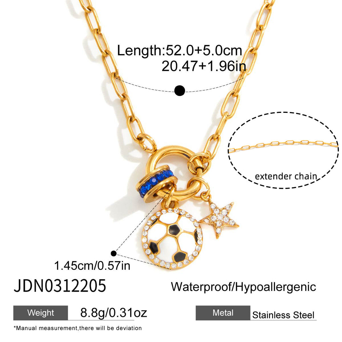 Sports Ball Enamel Pendant Necklace in Polished Stainless Steel