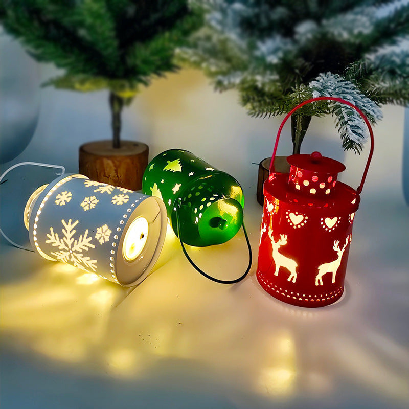 Nordic Style LED Christmas Lantern - Flickering Holiday Candle