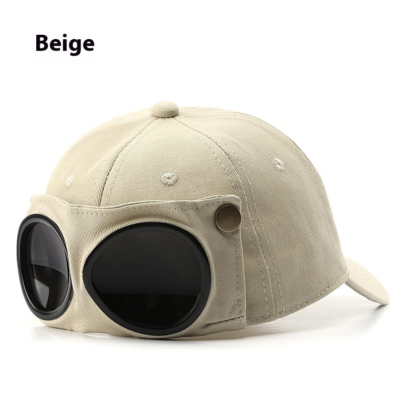 Pilot Peaked Cap with Sunglasses