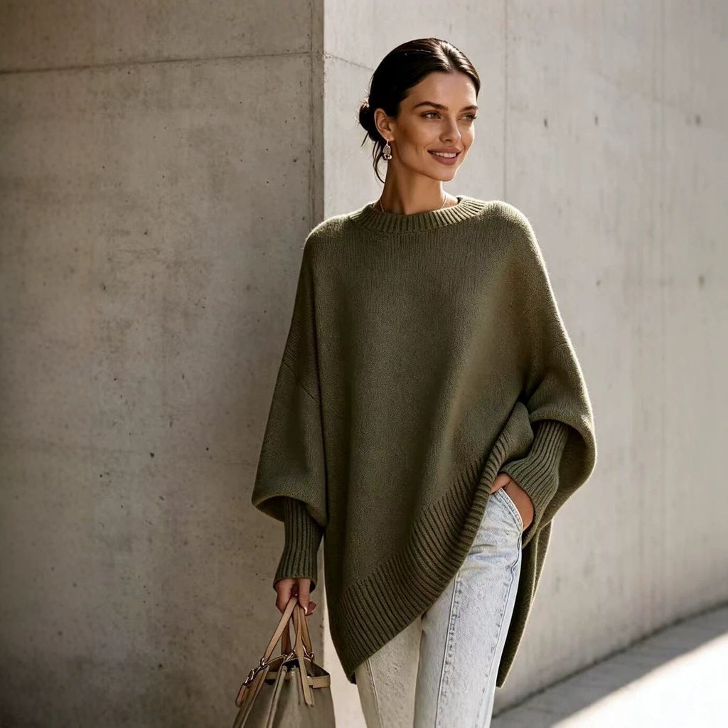 Women's Relaxed-Fit Solid-Color Sweater