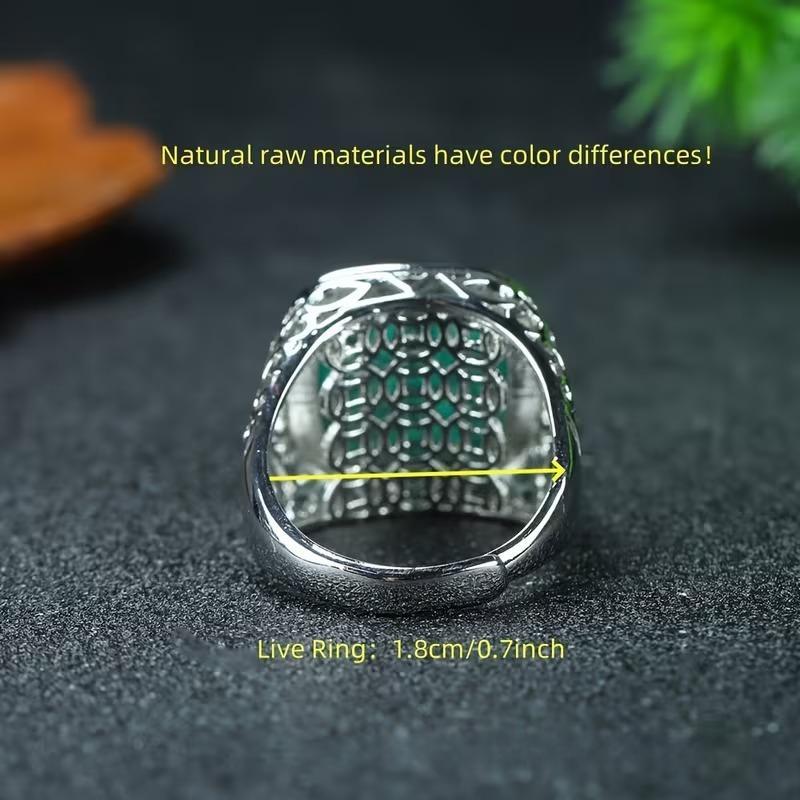 Natural Raw High-Porcelain Turquoise Ring