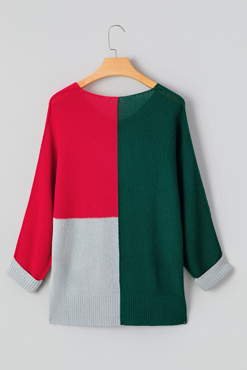 Colorblock Knit V-Neck Sweater