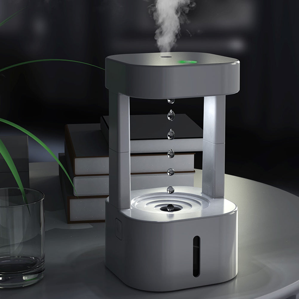 Anti-Gravity Water Drop Humidifier 580ML Quiet Mist Air Diffuser