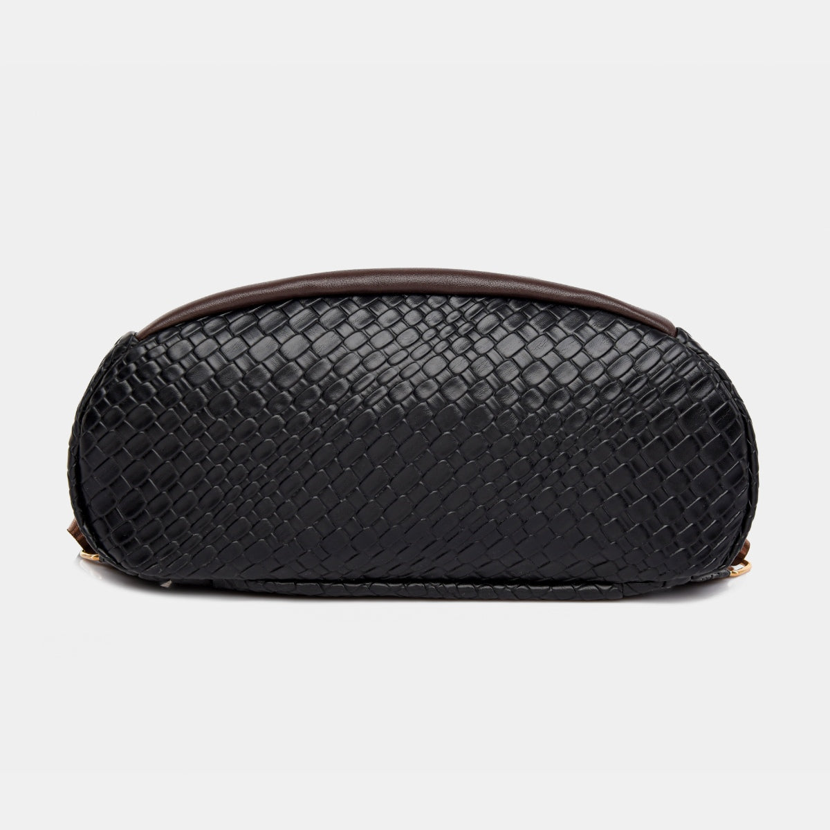 Woven Texture PU Leather Backpack Convertible Shoulder Bag