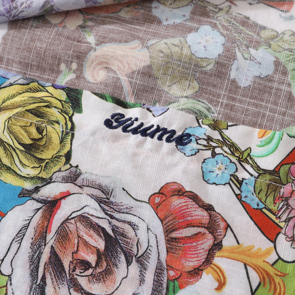Men's Hawaiian Shirt Vibrant Blooms 1930s Vintage Long Sleeve Aloha Shirt By Amy