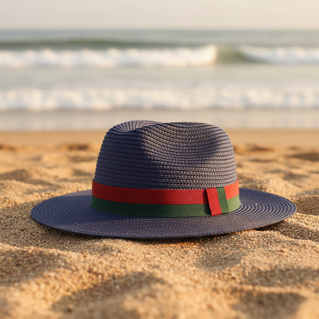 Plain Straw Sun Hat - Unisex Wide Brim Beach & Outdoor Hat