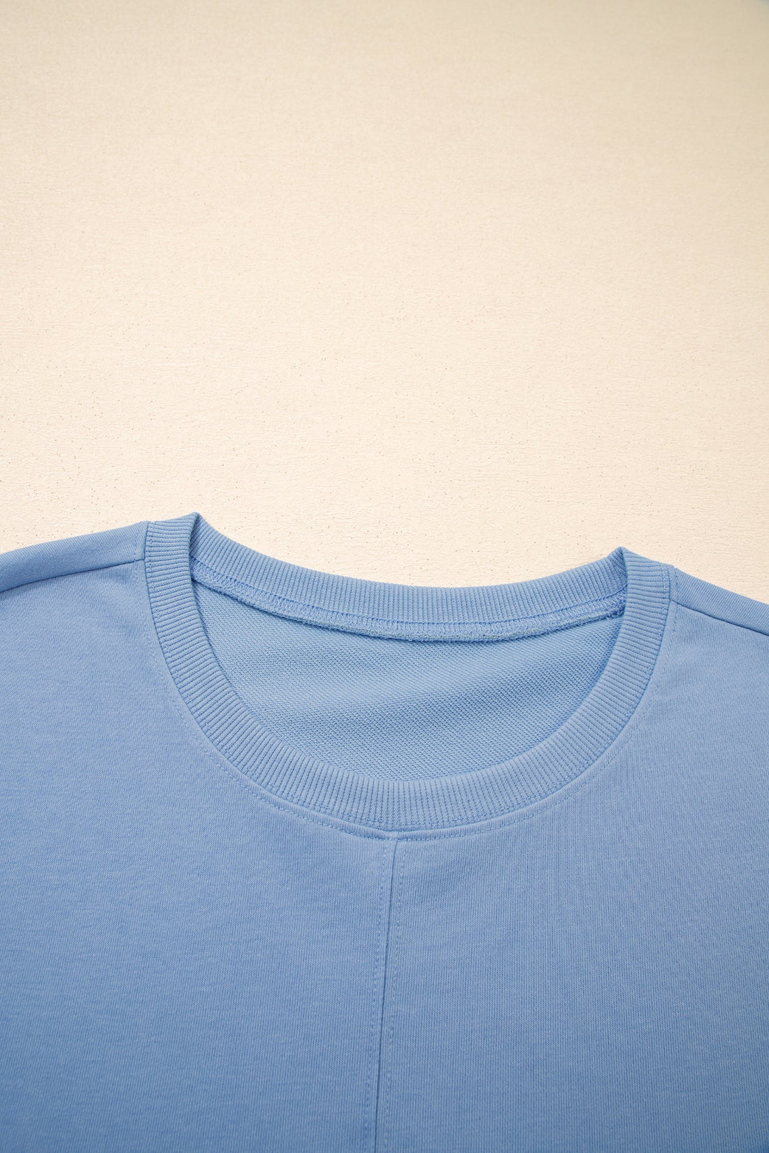 Solid Textured Raw Edge Top and Short Set