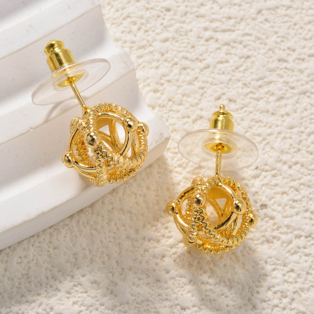 Minimalist Hollow Star Stud Earrings in Polished Gold-Plated Finish