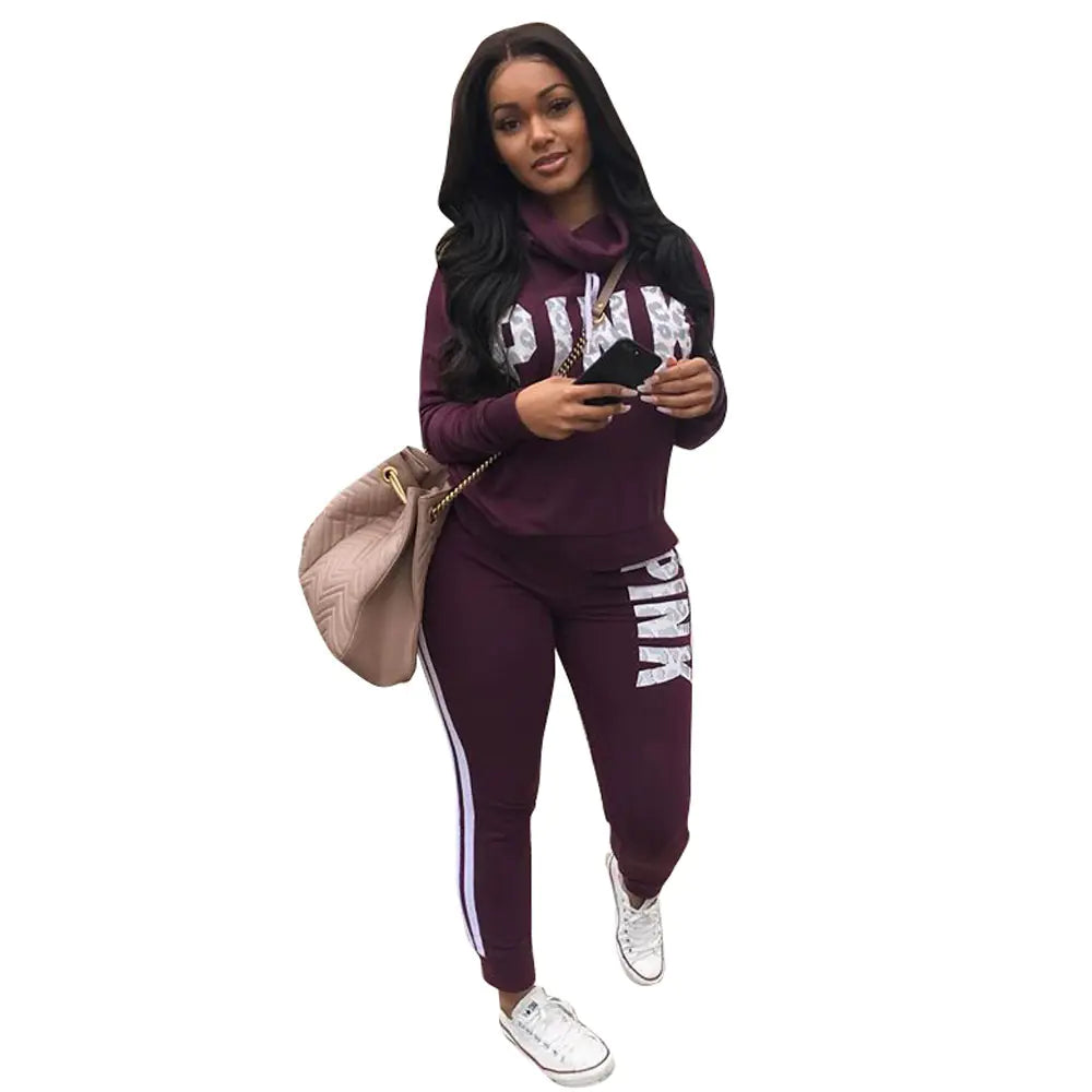 Women's Casual Two-Piece Tracksuit Set with Hooded Top and Joggers - Image 3