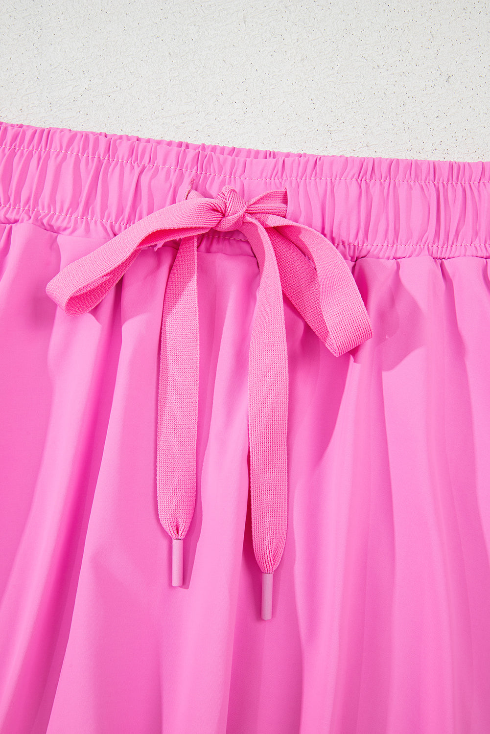 High-Waist Pink Tennis Skorts with Drawstring | Lined A-Line