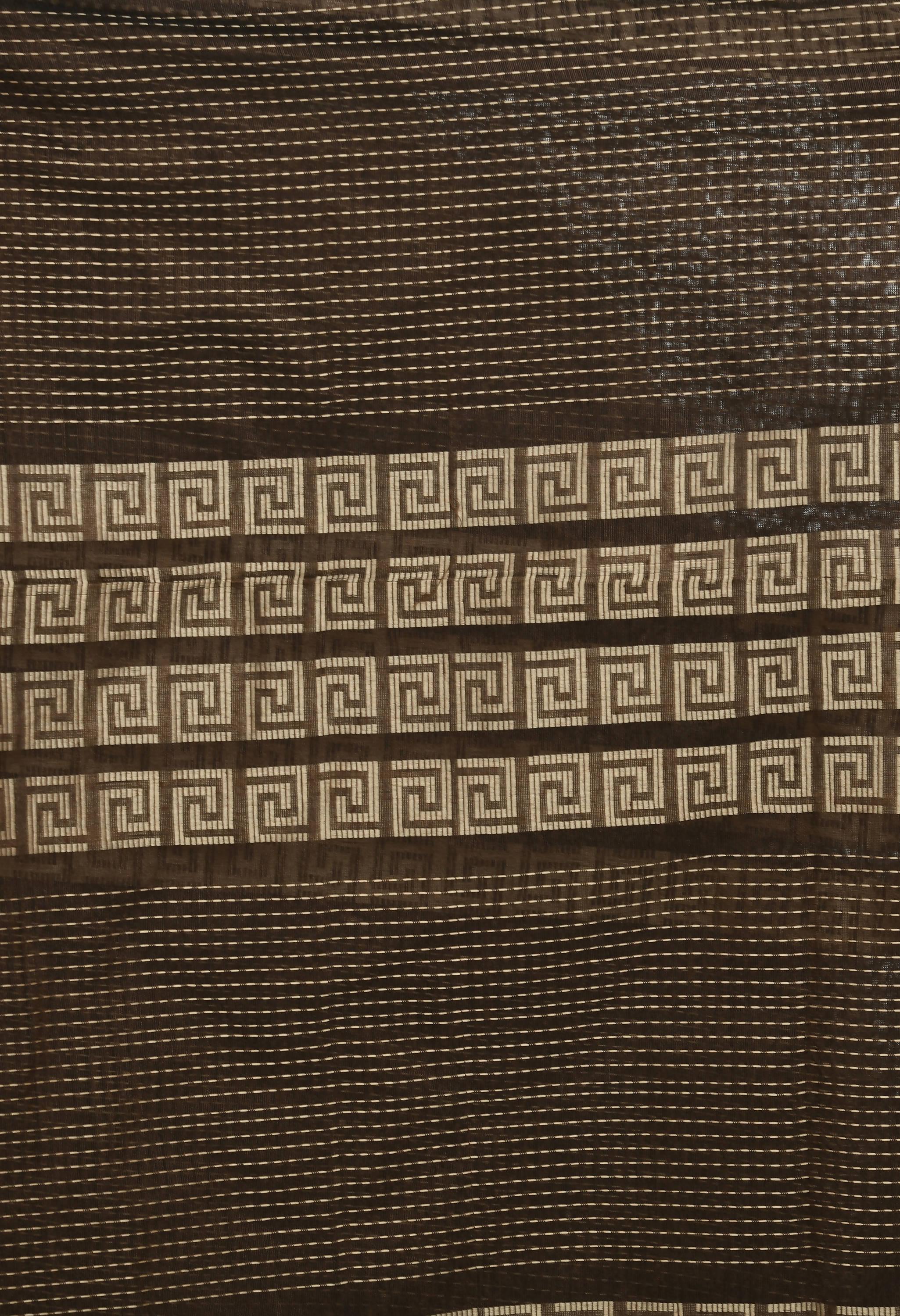 Brown Handloom Cotton Dupatta - Versatile Earthy Ethnic Drape