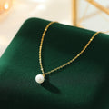 Silver Minimalist Shell-bead Pendant Necklace