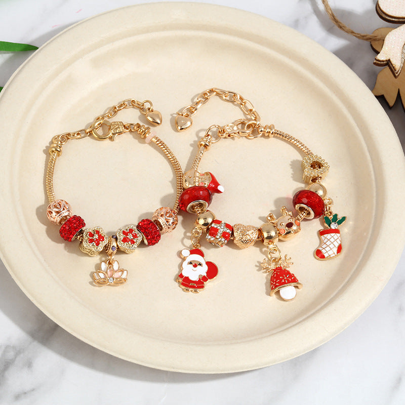 Cross-Border Christmas Gift Crystal Beaded Bracelet Pan's Girls' Jewelry Halloween DIY Kidsren's Snake Bone Bracelet