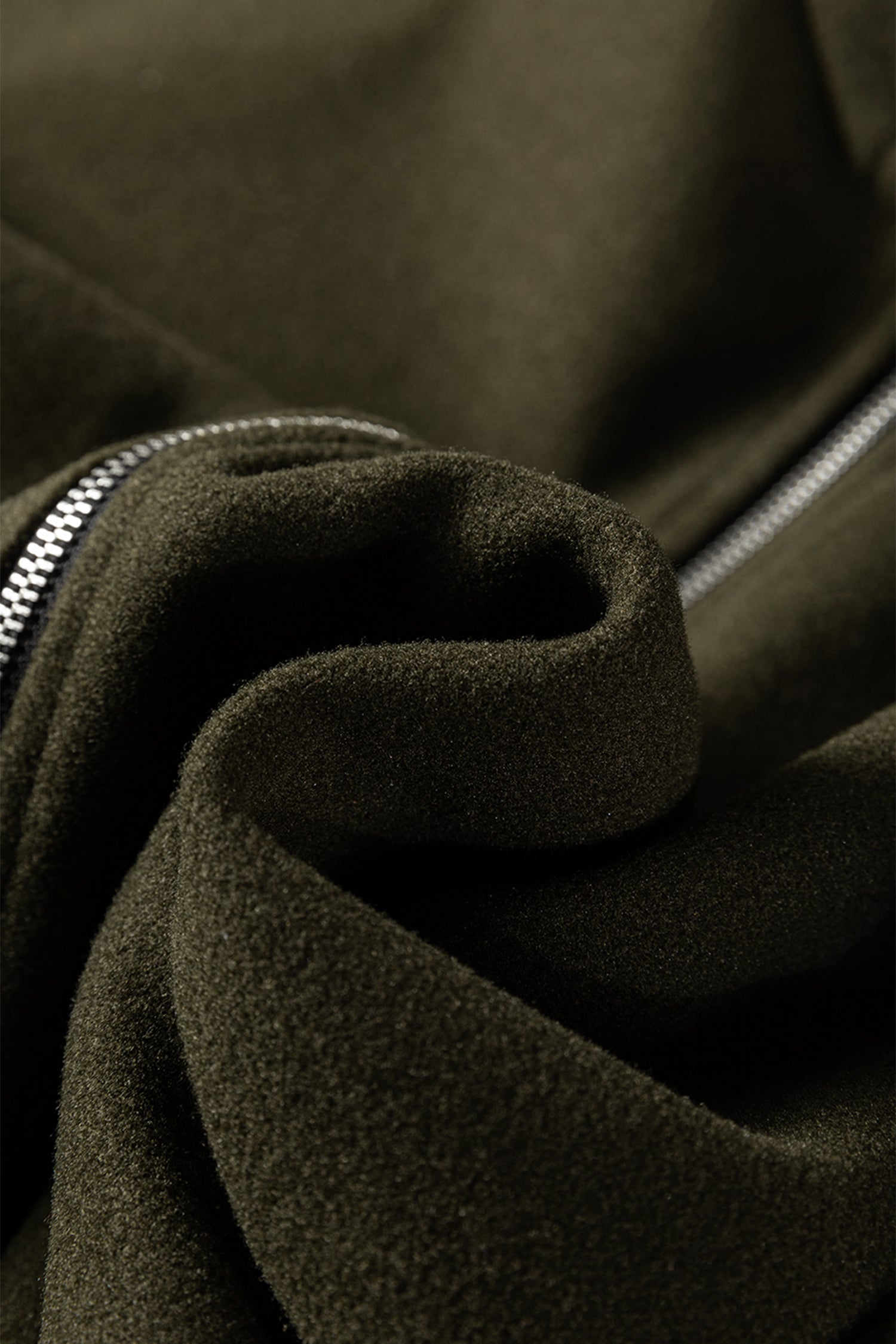 112 Four Leaf Clover Contrast Cuffed Drop Shoulder Zip Hoodie