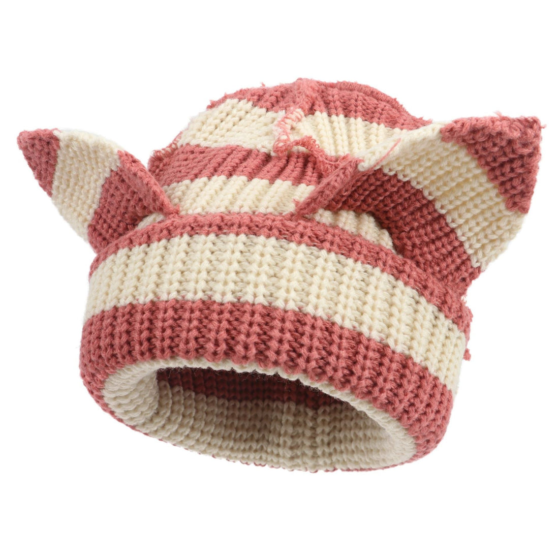 Women's Thickened Acrylic Devil Ear Knitted Beanie Hat - Image 13