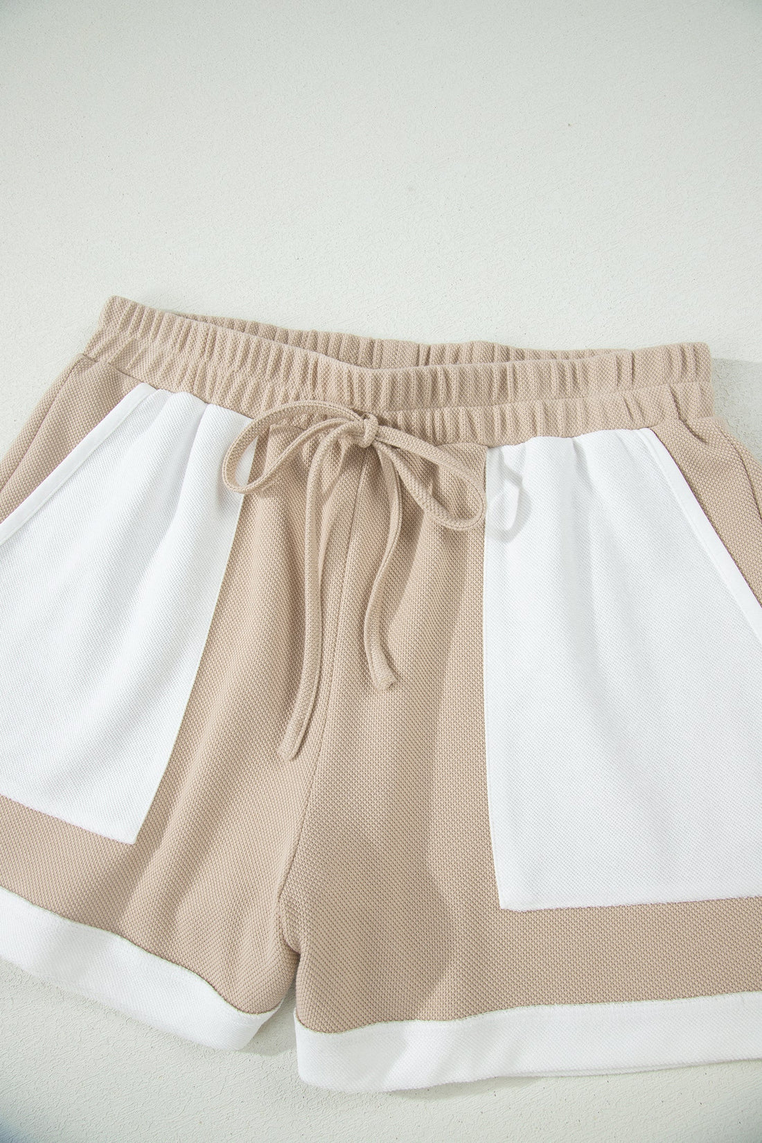 Colorblock Raw Edge Oversize Tee and Shorts Loungewear Set