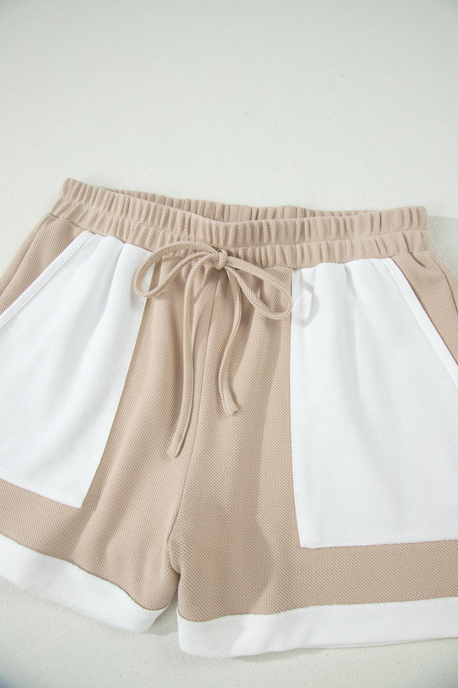 Colorblock Raw Edge Oversize Tee and Shorts Loungewear Set