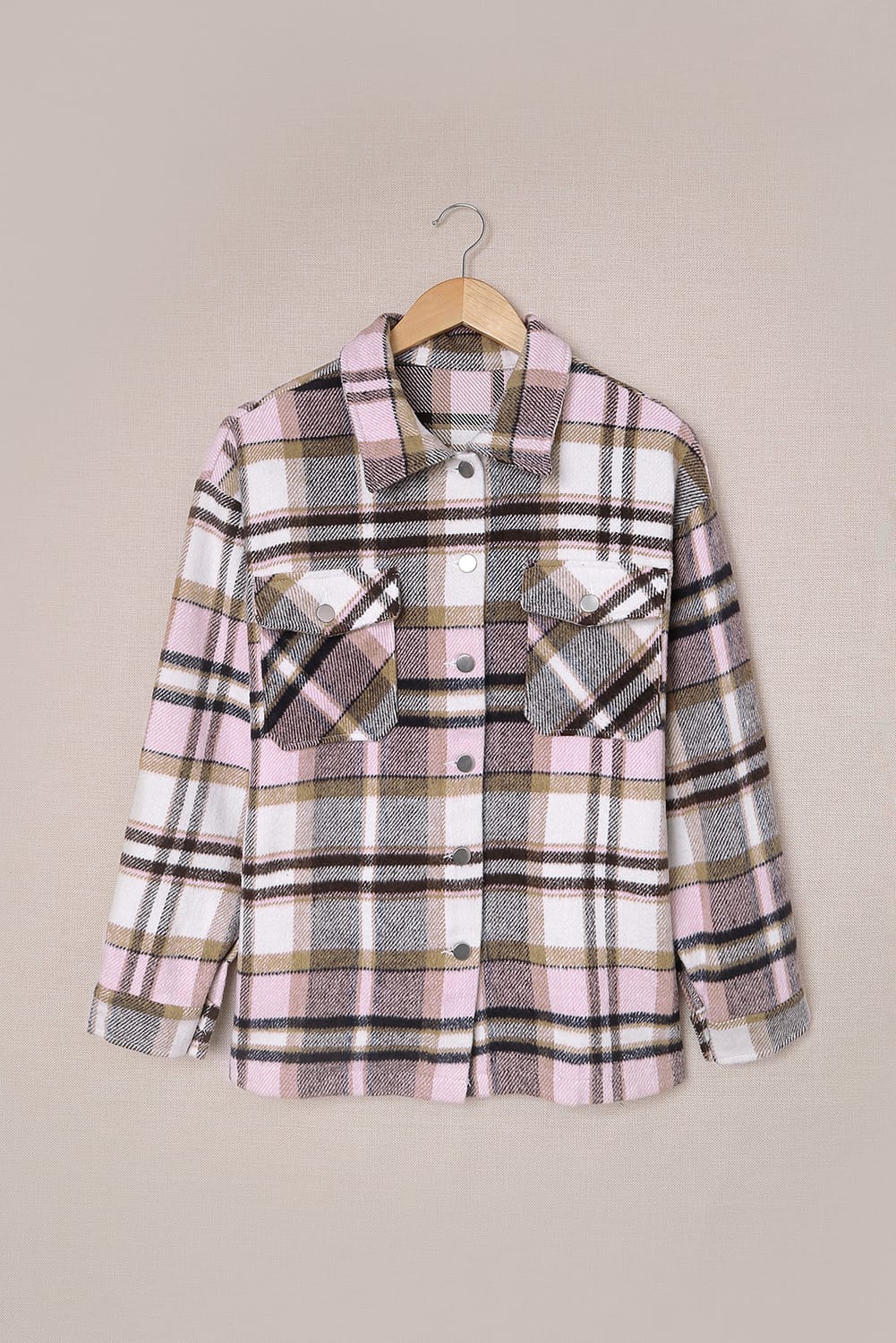 Brown Plaid Flannel Shacket | Button-Up Long Sleeve