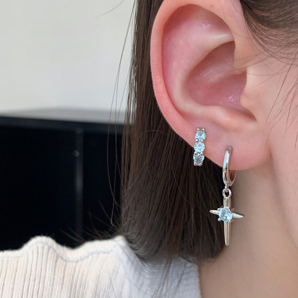 Niche Design Cross And Star Earrings