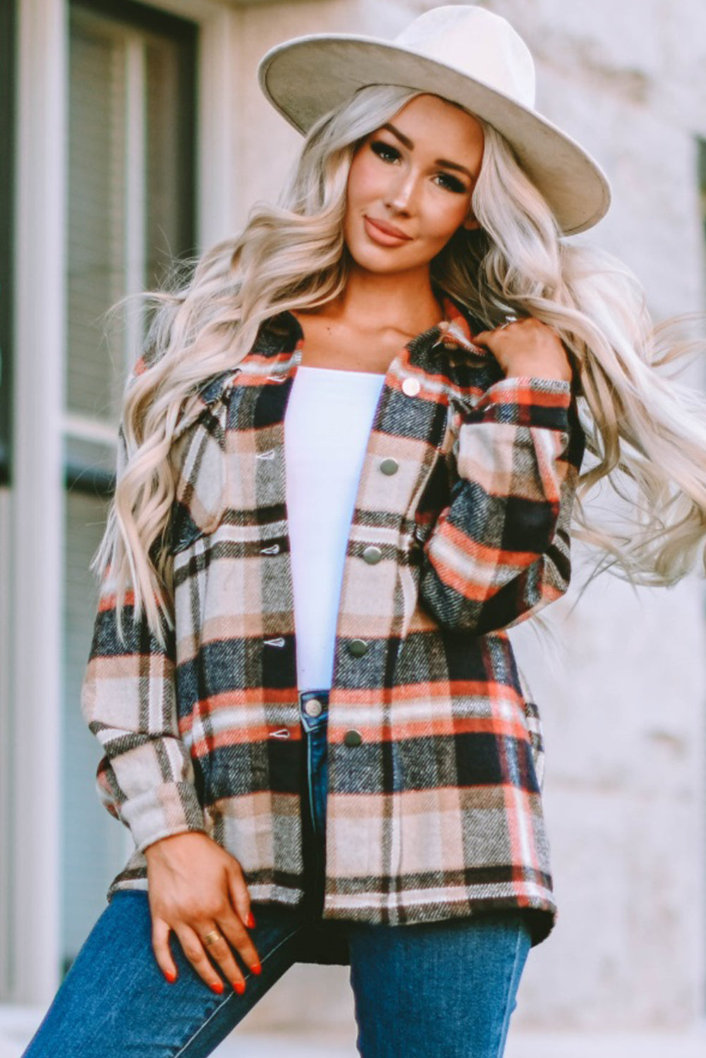 Brown Plaid Flannel Shacket | Button-Up Long Sleeve