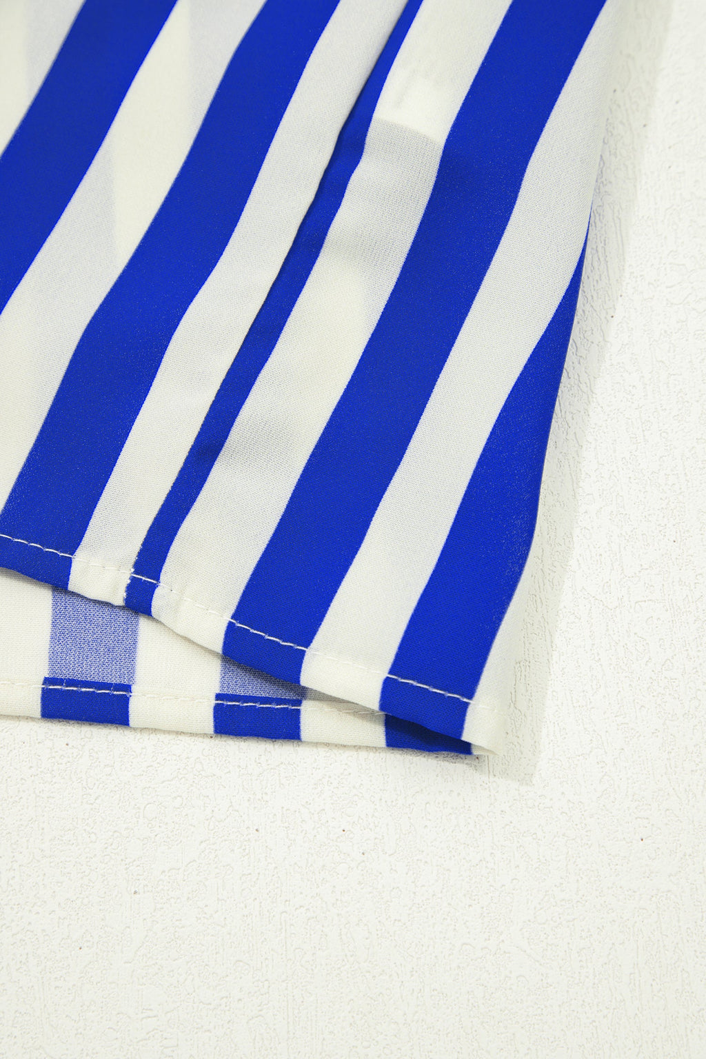 Stripe Balloon Sleeve Loose Button-Up Shirt