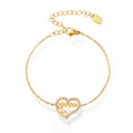 18K gold hollow heart with letter MAMMA design light luxury noble bracelet
