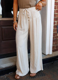 112 Jet Stream Linen Wide Leg Pants in Cream