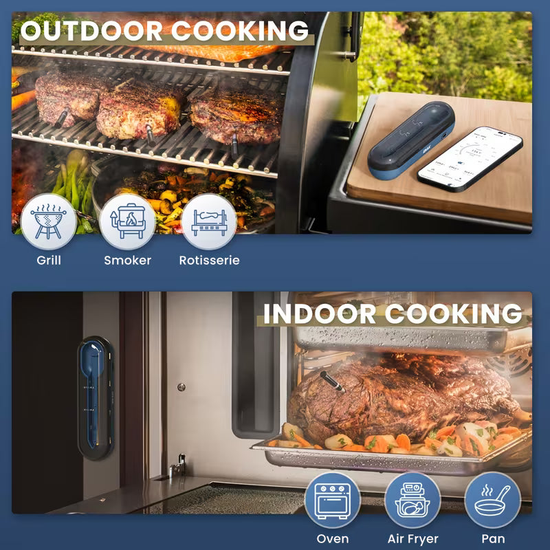 Wireless Meat Thermometer with Dual Sensor CP10