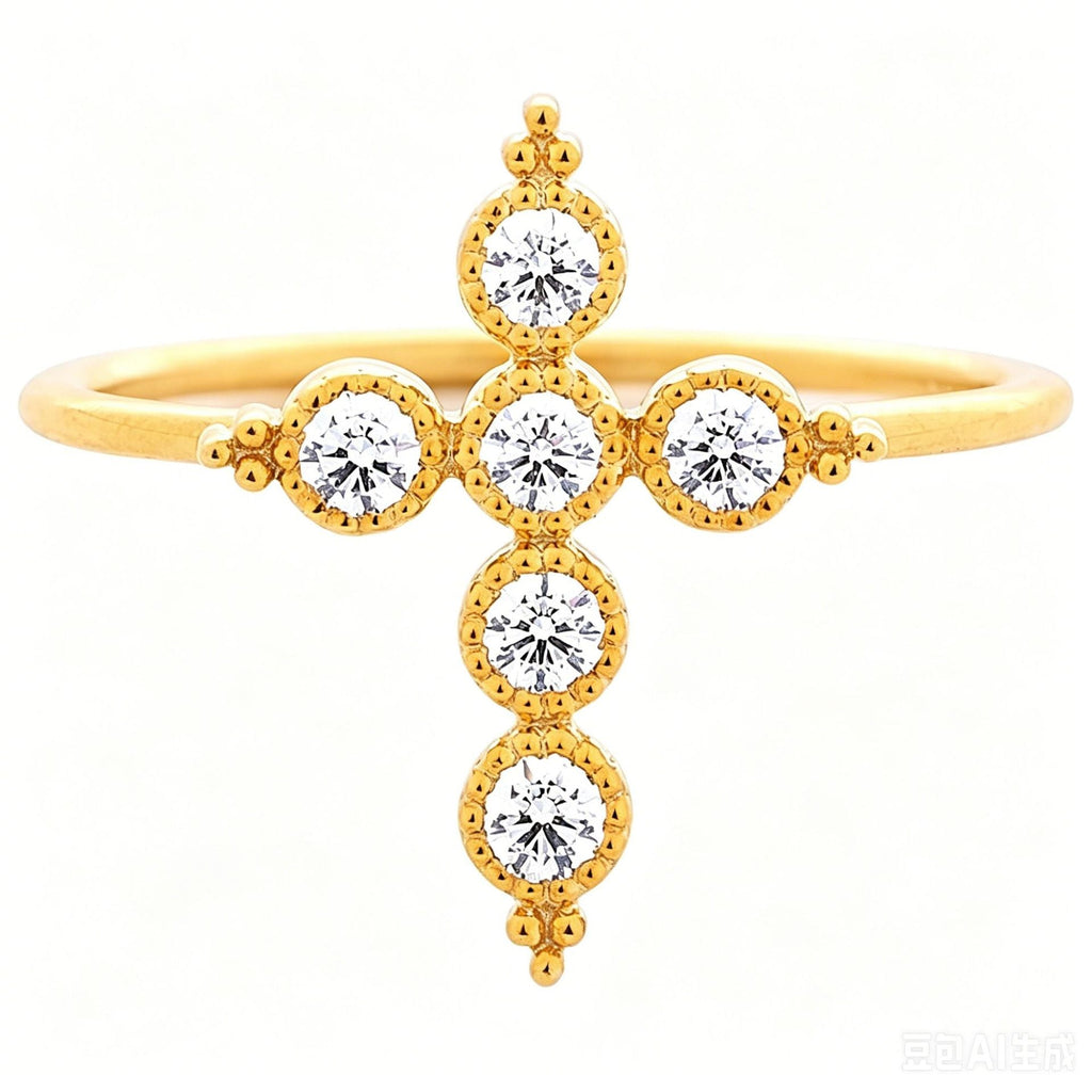 S925 Sterling Silver Zircon Cross Ring For Women